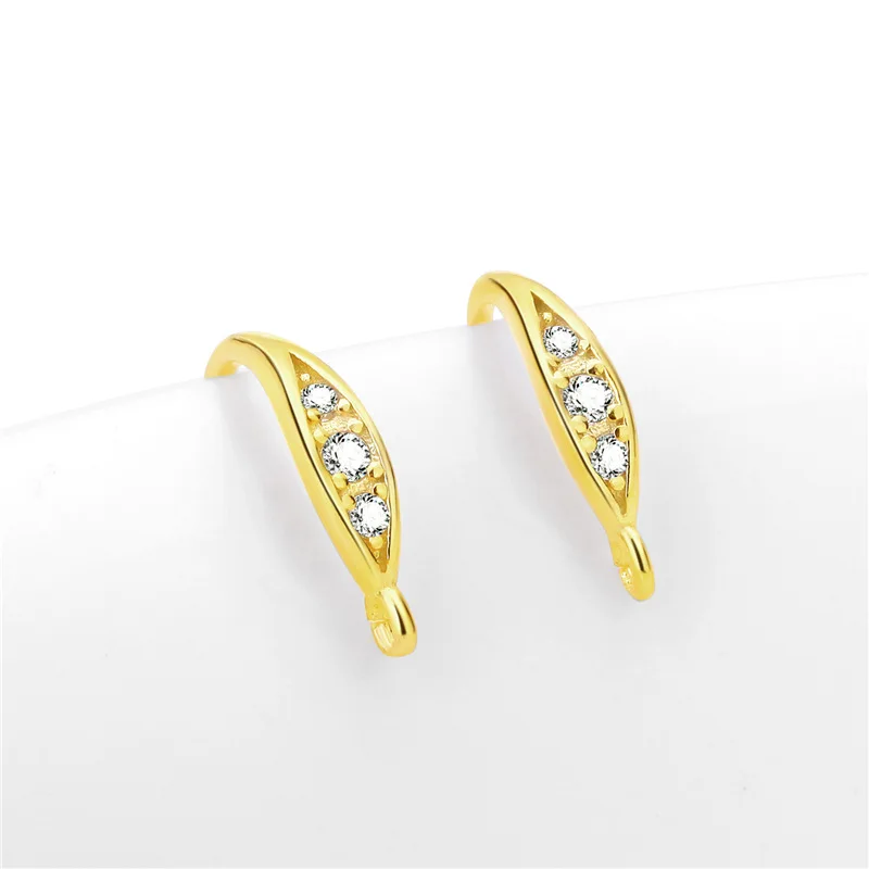 Wholesale S925 sterling silver ear hook gold-plated handmade DIY earrings accessories for jewelry making