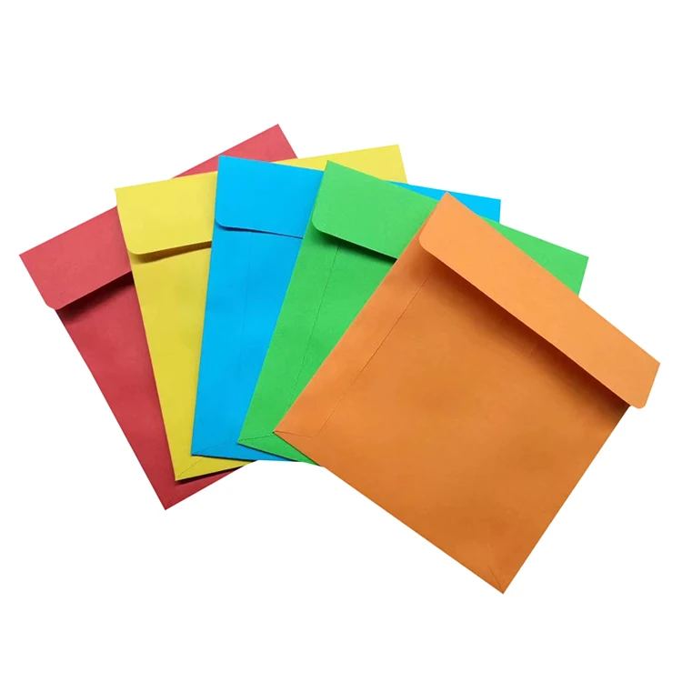 CD/DVD Paper Sleeve Envelopes Paper Storage Envelope Sleeves Heavy-Duty Paper and Clear Plastic Window Multi-Color
