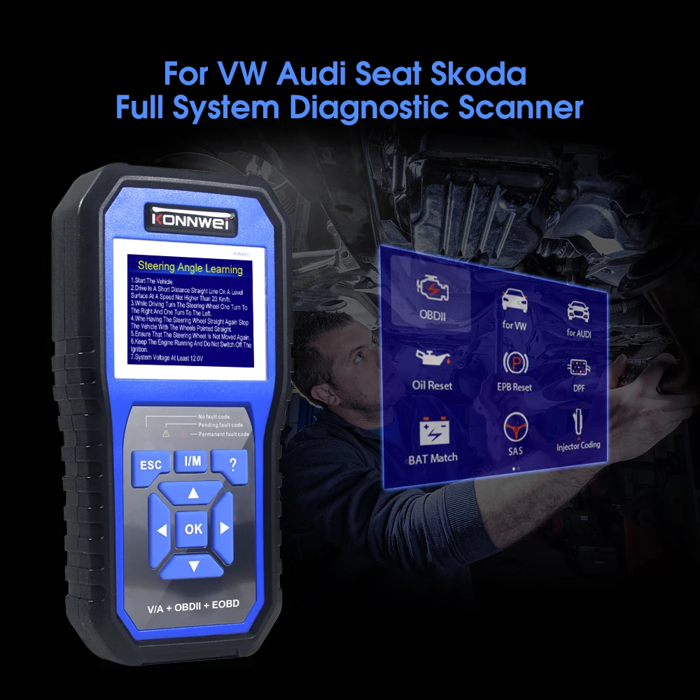 Factory Konnwei KW450 automotive scanner car full system diagnostic tool for Audi multiple car body scanner for Volkswagen