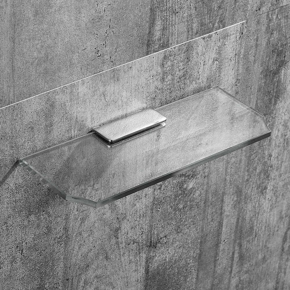 Corner Shelf Bathroom Wall Mounted Storage Shower Shampoo Glass Black Metal Eco-friendly Graphic Design Chrome Modern 7 Days