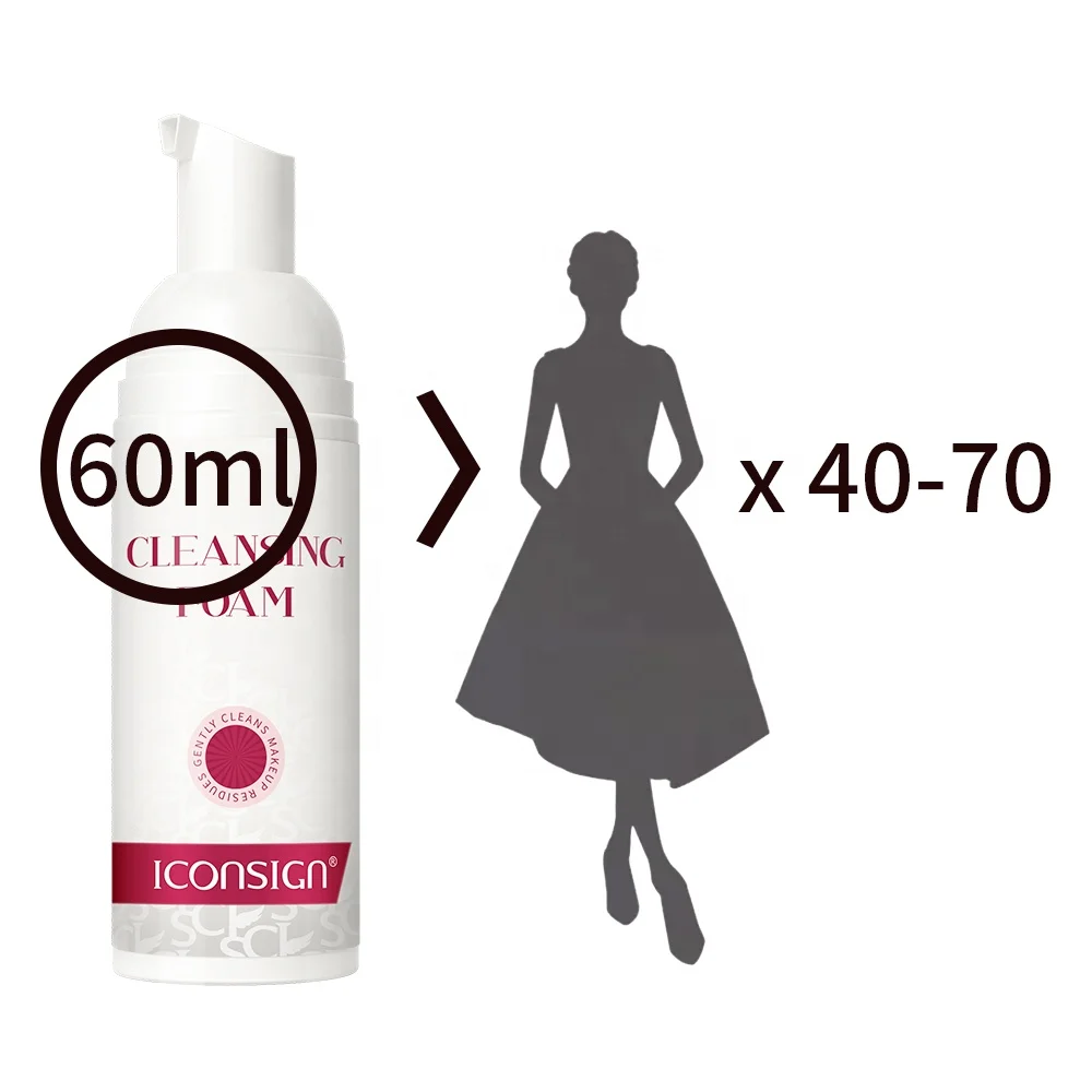 ICONSIGN Eyelash Cleansing Foam Oil Free Vegan Lash Extensions Glue Remover With Brush Organic Eyelash Extension Shampoo Kit