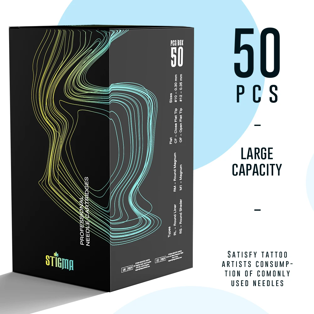 2024 STIGMA Tattoo Needle Cartridge 50 pcs/box Wholesale Tattoo Needle Disposable Professional Cartridge Tattoo Needles