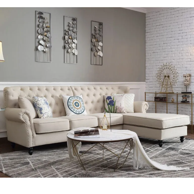 Modern simplicity nature sectional full sofa for living room