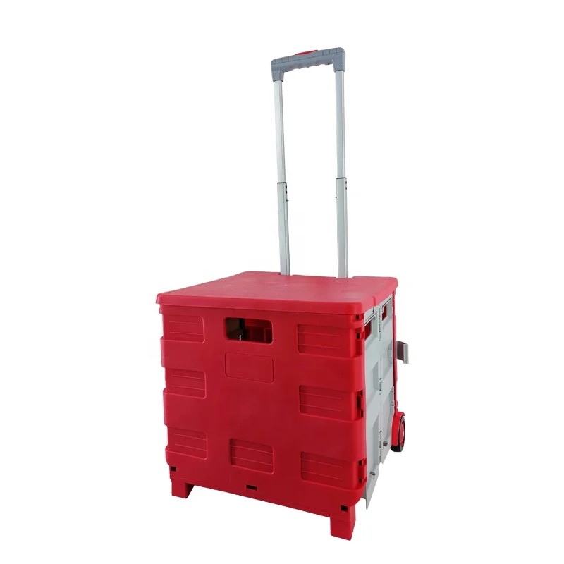 65L New Arrival Easy Storage Folding Shopping Two Wheels Trolley Smart Trolley Cart