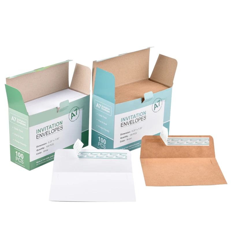 A7 wallet envelope eco-friendly packaging business envelope with self adhesive peel and seal