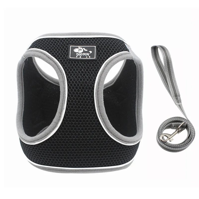 Wholesale Popular Breathable Reversible Sandwich Mesh Soft Pet Dog Vest Harness and Leash Set