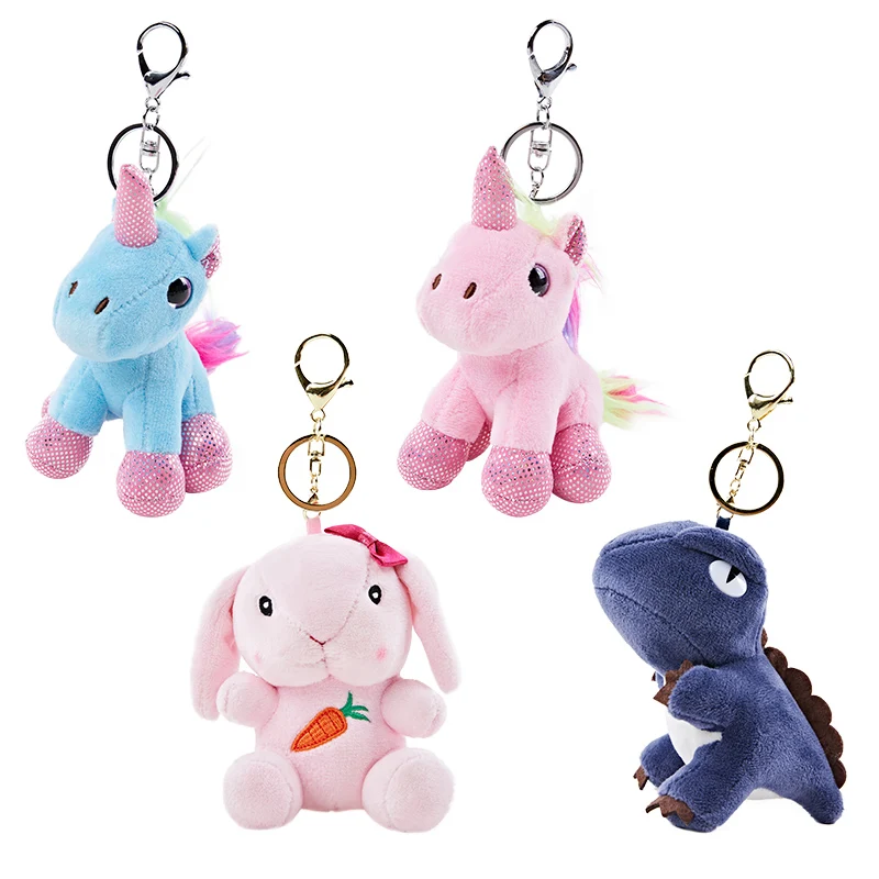 NEW design hot sale 10cm plush doll custom plush keychain soft toy keychain stuffed unicorn animal toys