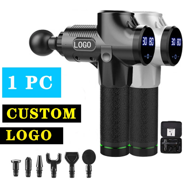 
Welcome Dropshipping 30 Speed 6 Head Attachments Quick Rechargeable Cordless Body Vibration Massage Gun 