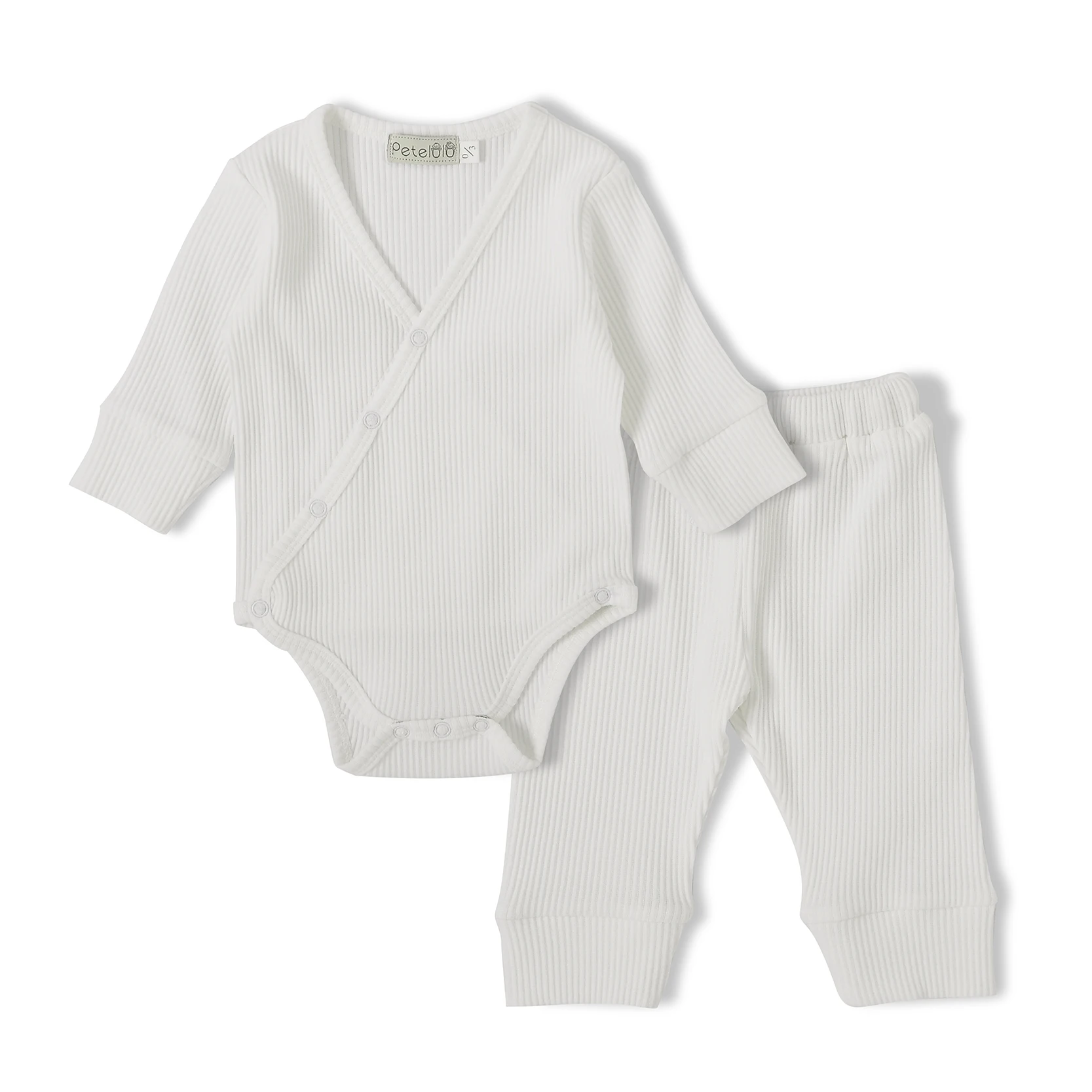 Высококачественный хлопковый Детский комплект из 2 предметов в рубчик