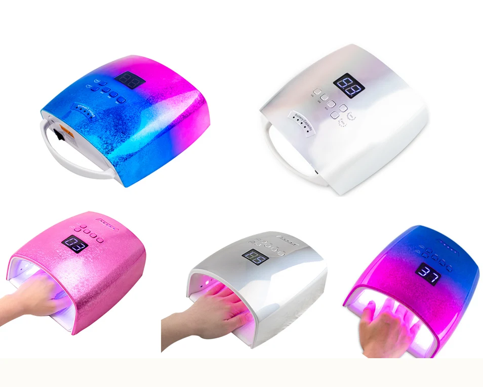 Gradient colour 48W Professional Nail Light Cordless Curing Gel Fast Nail Dryer Rechargeable UV LED Nail Lamp