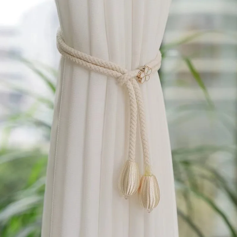 Flower Curtains Tiebacks Decor Holder Elastic Tiebacks Decorative Curtain for Home, Office, Living Room, Window Decoration
