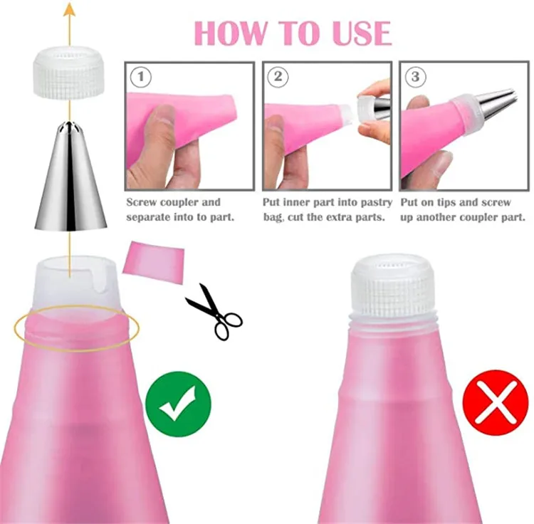 60pcs Cake Decorating Supplies Kit Stainless Steel Cake Tools Tip Set  Russian icing Piping Nozzles Set