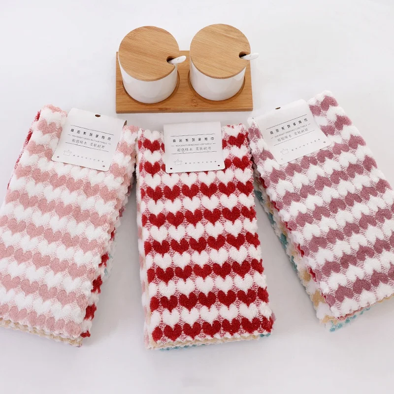 Cheap Microfiber Cleaning Cloth Rag High Absorbent 5PCS Per Pack Quickly Dry Coral Velvet Dish Kitchen Towel