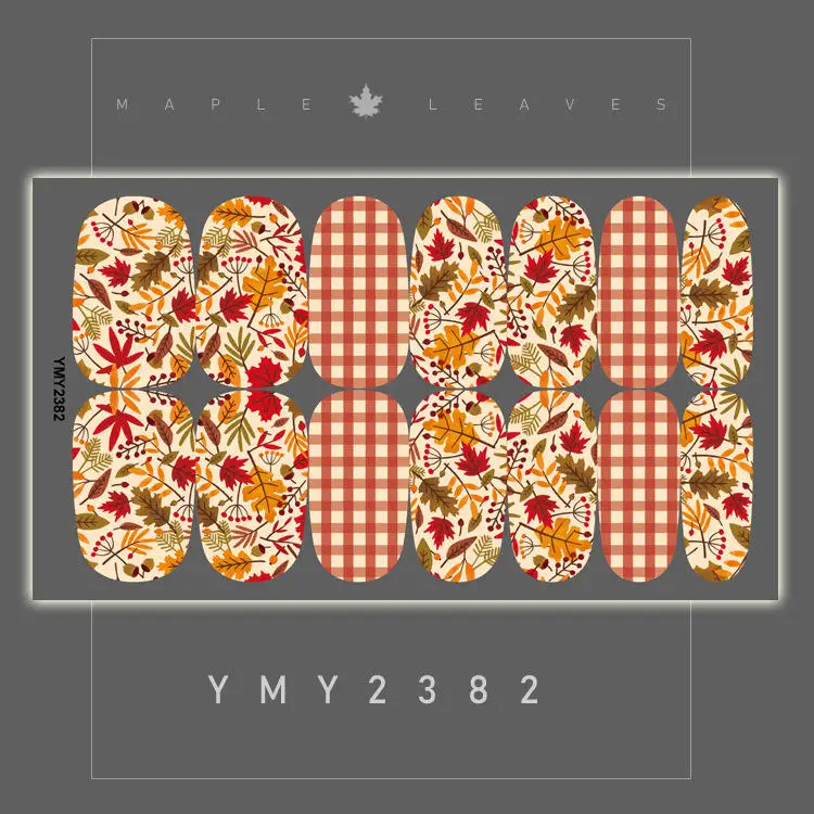 Gradient Glitter French Full Cover Nail Stickers Simple Thermal Color Adhesive Nail Polish Strips Wraps Manicure