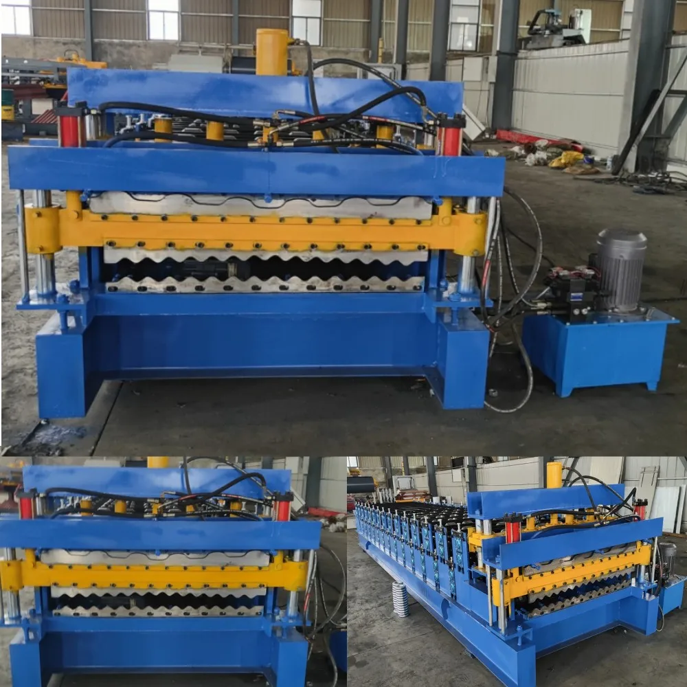 High Quality Glazed Tile Ibr Sheet Double Layer Trapezoidal Roof Press Making Machine Roll Forming Machinery sheet metal rolling machine