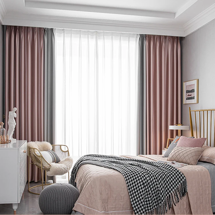 Out Curtains Living Room Window Curtain Wholesale Modern Nordic Simplicity Custom 100% Black Kitchen Blackout Curtain Woven