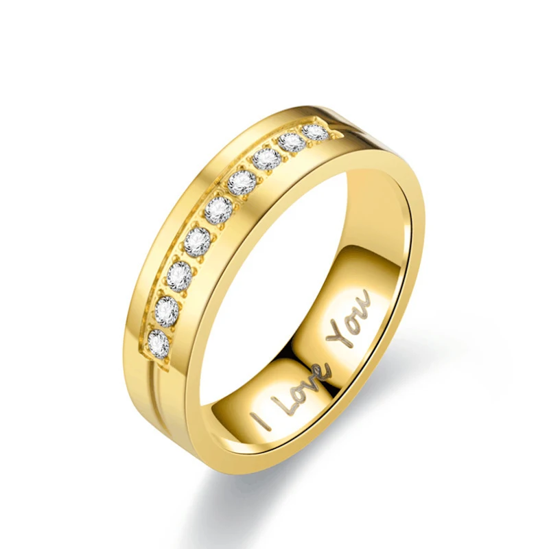High Quality Stainless Steel I Love You Couple Rings for Men Women Wedding Engagement