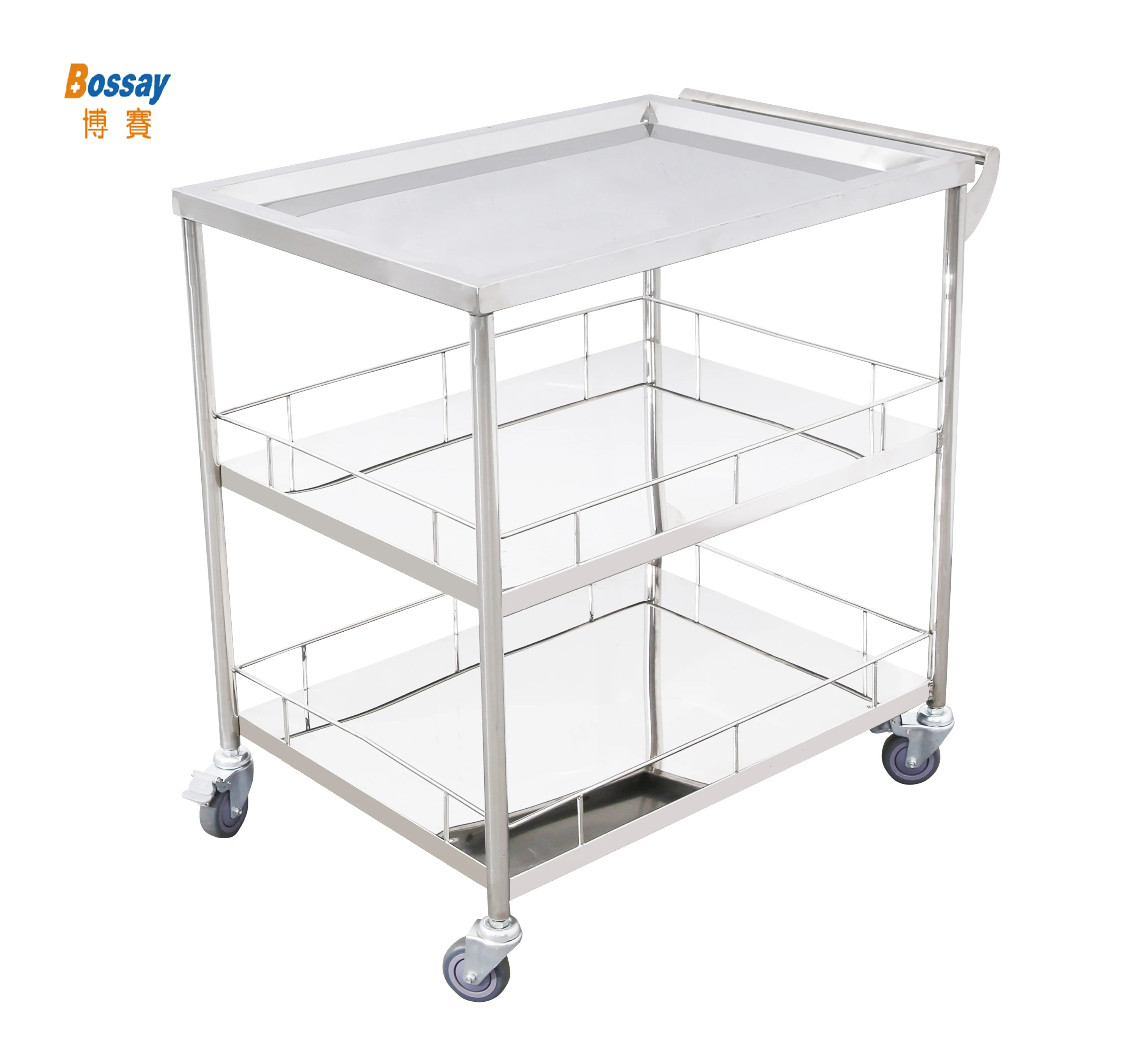 
2021NEW 3 shelves stainless steel hospital dressing trolley 