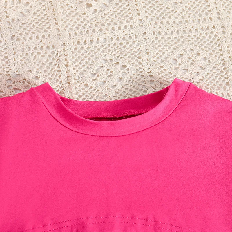 2024 Summer Cheap Children Clothes Wholesale Letters Printed Slip Dress + Short-sleeved Blouse Kids Clothing Sets for Girls