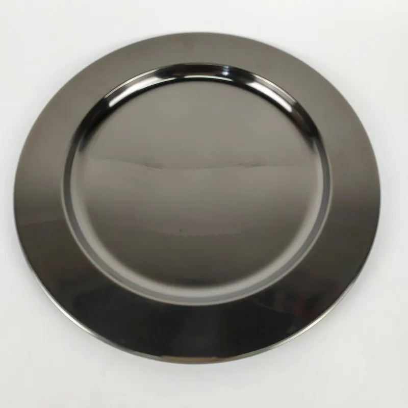 13 дюймов оцинковонной железной завода специальный цвет черный/серебром по ободку тарелки для свадьбы