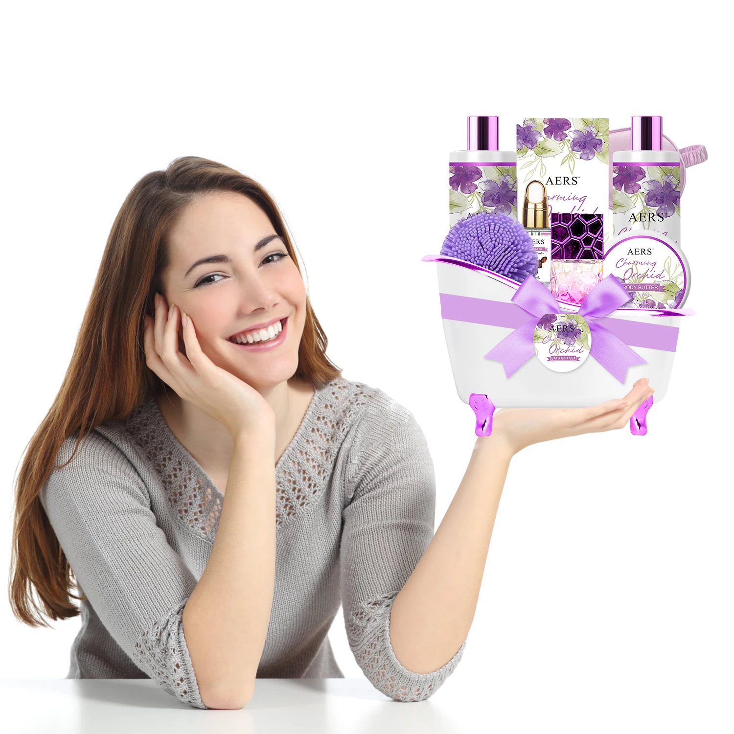OEM custom women body beauty bubble bath gift set
