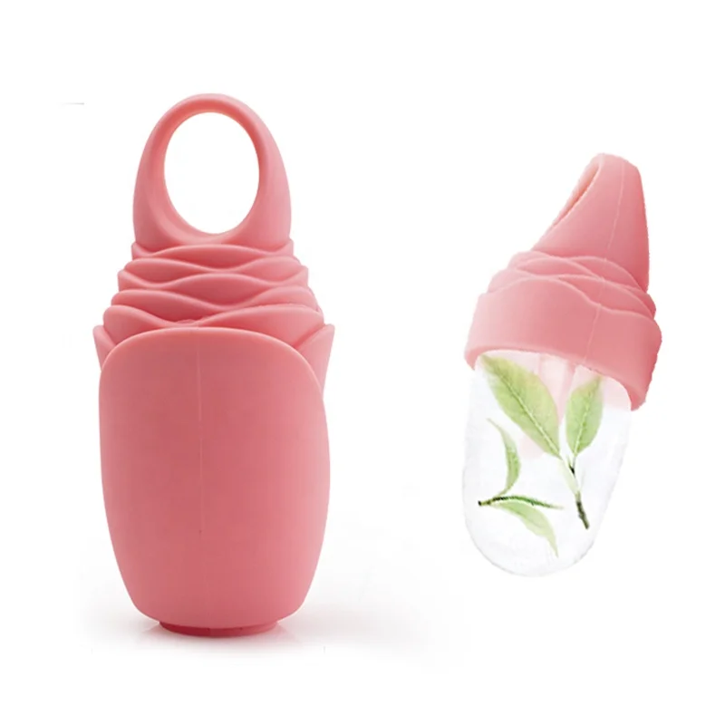 2024 New Design Ring Rose Reusable Women Skin Glowing Globes Cooling Facial Roller Massager Cube Silicone Ice Roller For Face