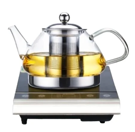 
High borosilicate glass teapot coffee pot with infuser ideal for boiling tea,coffee,water on induction cooker 