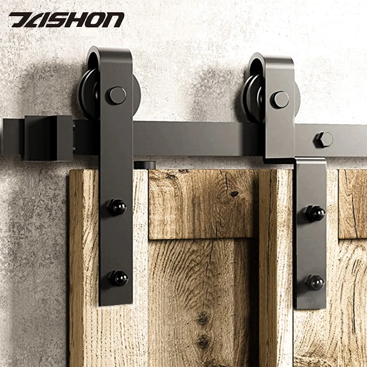 American Style 6FT Interior Single Track Double Barn Door Folding Door Kit Hardware