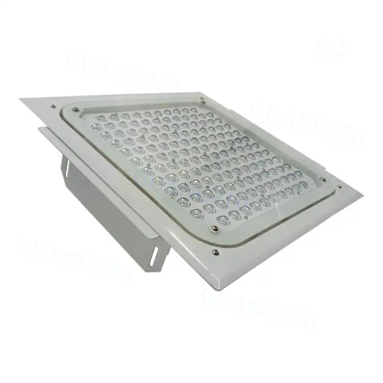 Ceiling Mounted High Bright LED Square Recessed Mounting Explosion-proof 100W 150W 150lm/W Gas Station Canopy Light
