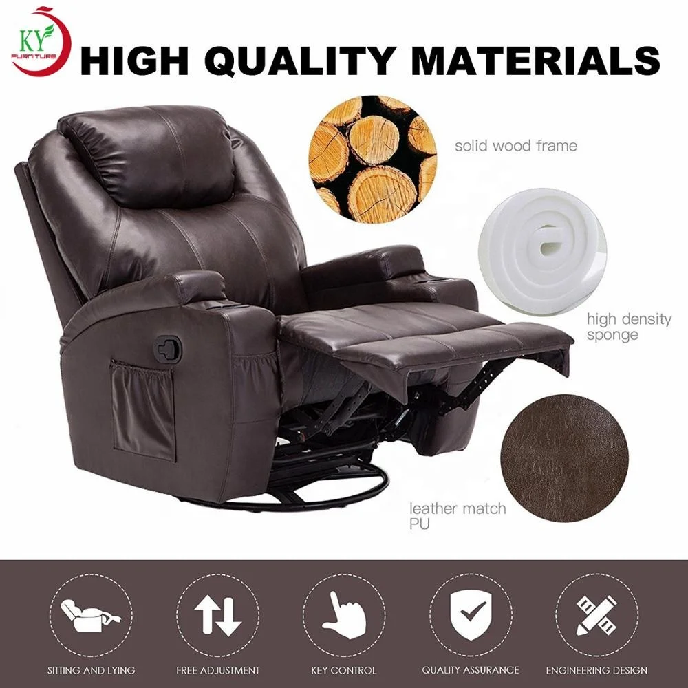  Массажное кресло JKY Furniture из искусственной кожи с дистанционным управлением и мягким