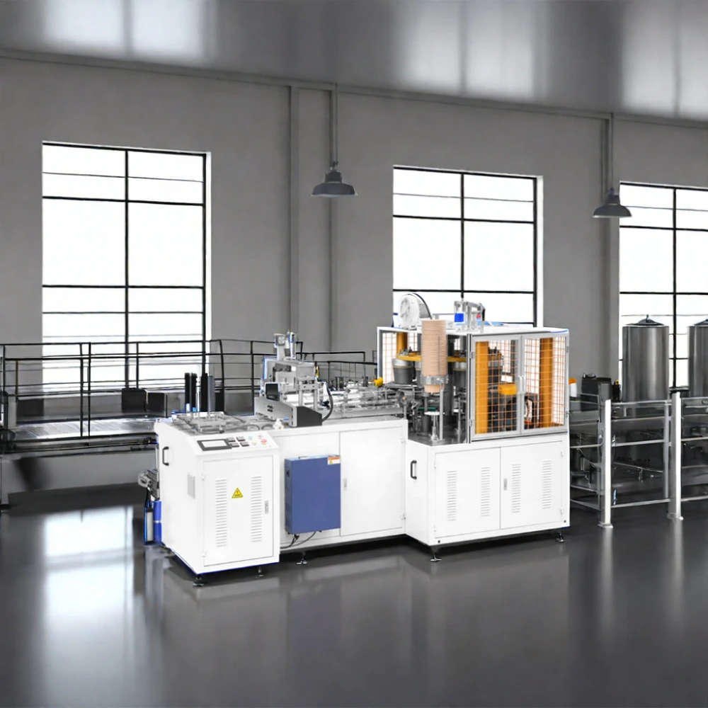 MB-D12 экспортный качественный Одноразовый бумажный стаканчик полностью автоматическая машина для производства бумажных стаканчиков мощностью 5 кВт