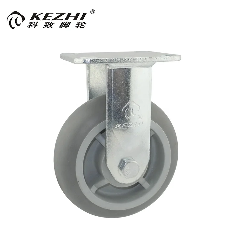 Сверхмощный Pu колесо чугуна полиуретан фиксированный Кастер