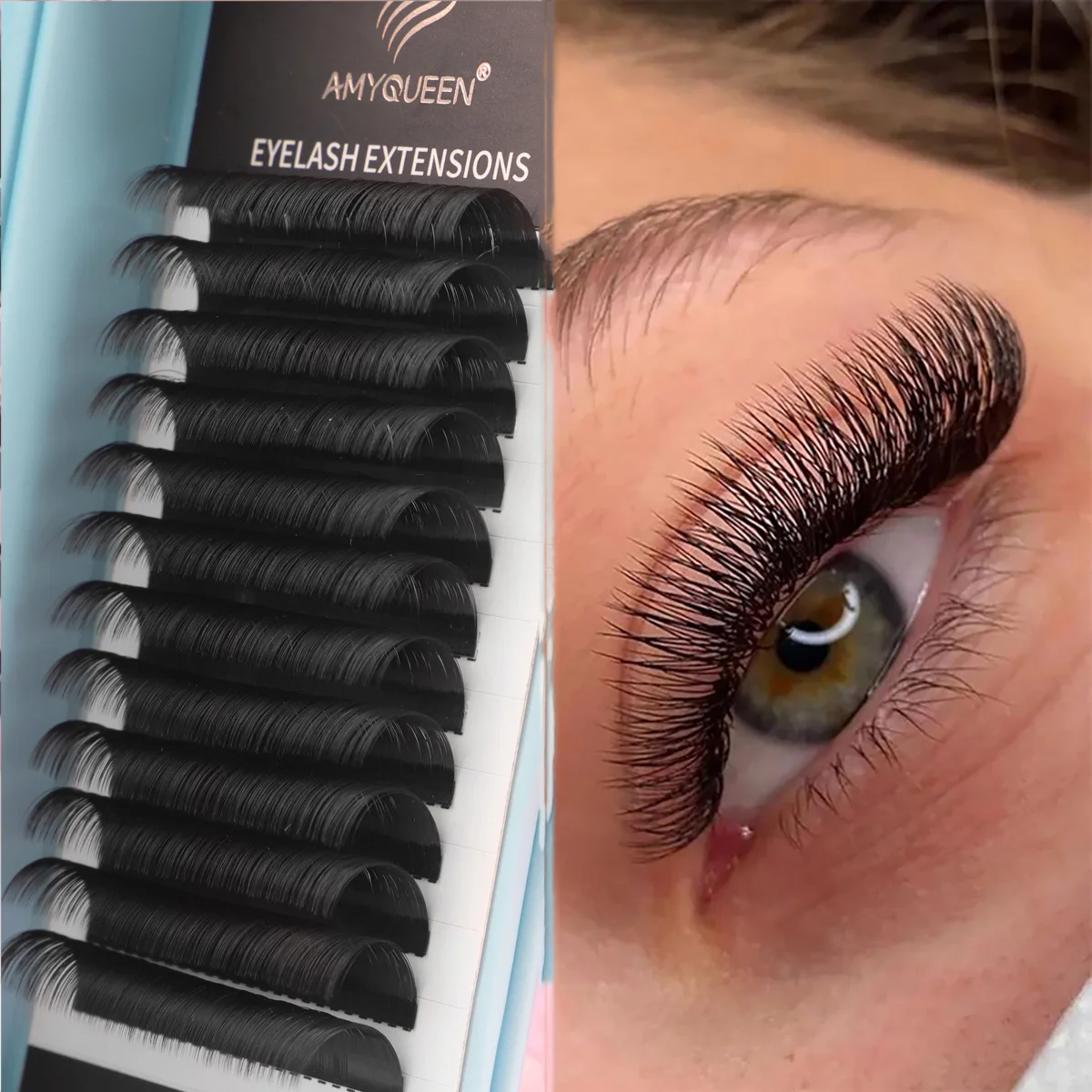 Free Sample Easy Fan Mink Silk Eyelash Extension Professional 0.10 mix Korean Pbt Fiber Lash Extension