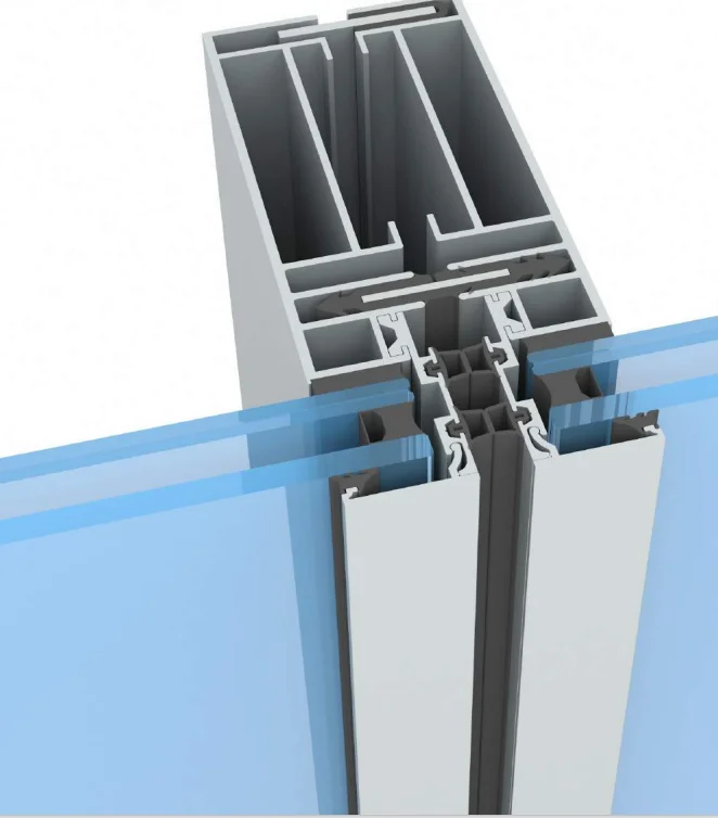 Building Construction Reflective Glass Aluminium Unit Curtain Wall System