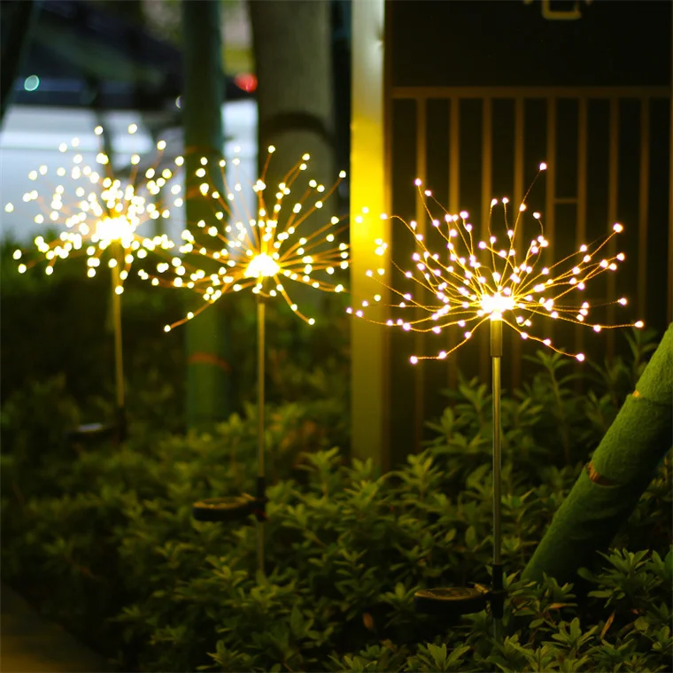 Solar Firework Light Grass Globe Dandelion 90/150/200 LED Fireworks Lamp for Garden Lawn Landscape Holiday Christmas