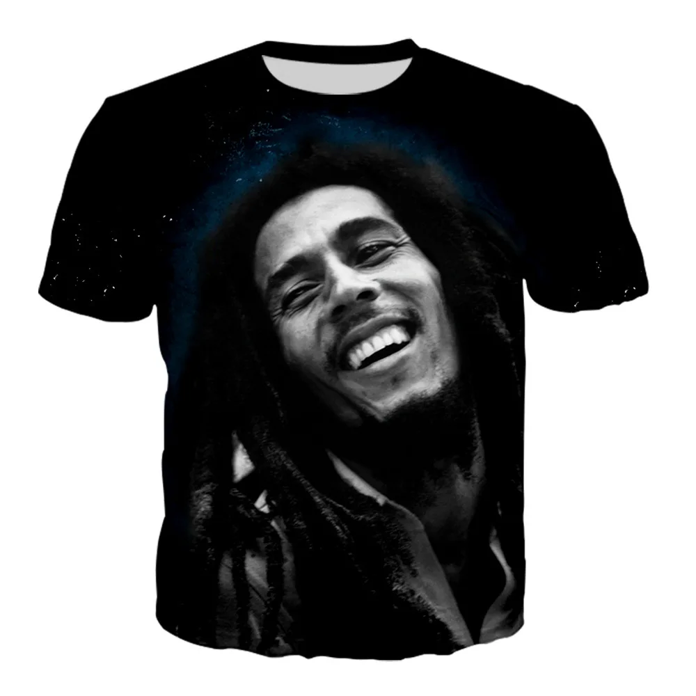 Hip Hop Shirt For Bob Mar Ley 3D Printed T-Shirts Men Women Pop Funny Music Rock Bob Mar Ley Plussize Shirt For Men