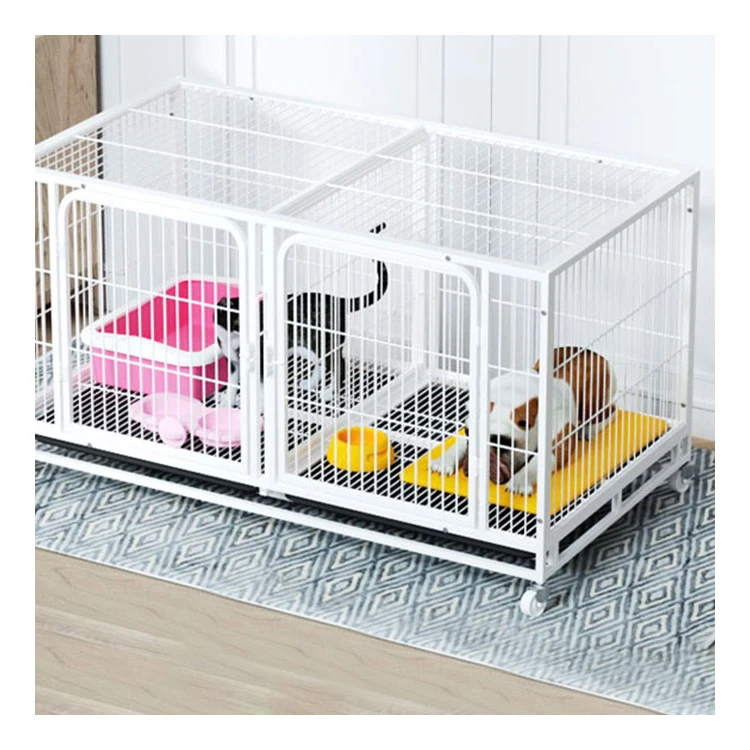 Three Story Six Door Dog Cage Dog Crate Double-layer Pet Shop Cattery Stainless Steel  Dog Playpen Breeding Pigoen