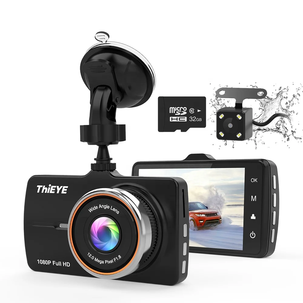 1080P Автомобильный черный ящик DVR передние и задние двойные линзы камеры автомобиля реальные 1080p видеорегистратор с двумя камерами для приборной панели SD карты