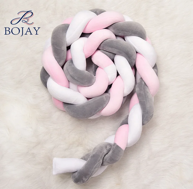 Decorative Baby Crib Bumper 2 Meters Long Best Sale Baby Knot Pillow for Baby Cradle Nursery