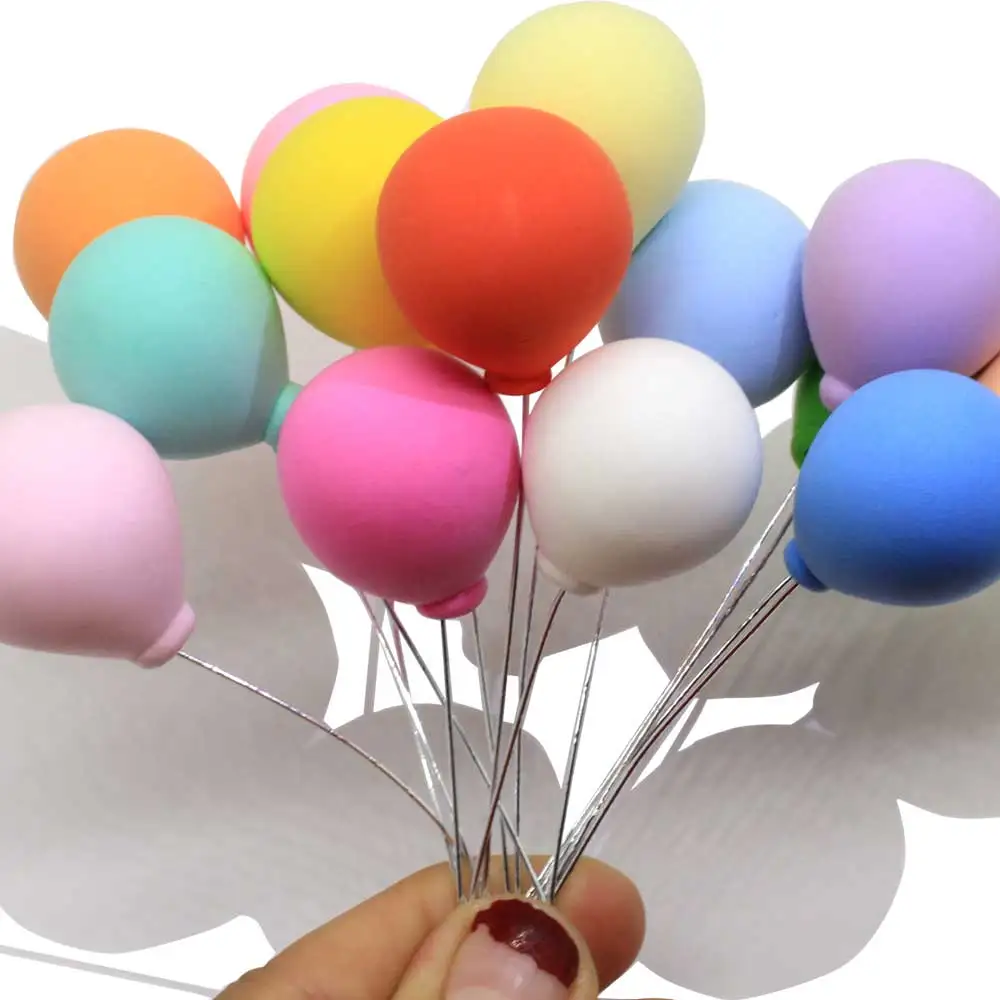 
100pcs Pastel Polymer Clay Balloon Length 13cm Mini Balloon Figurines Home Garden DIY Wedding Decoration Kids Birthday Party 