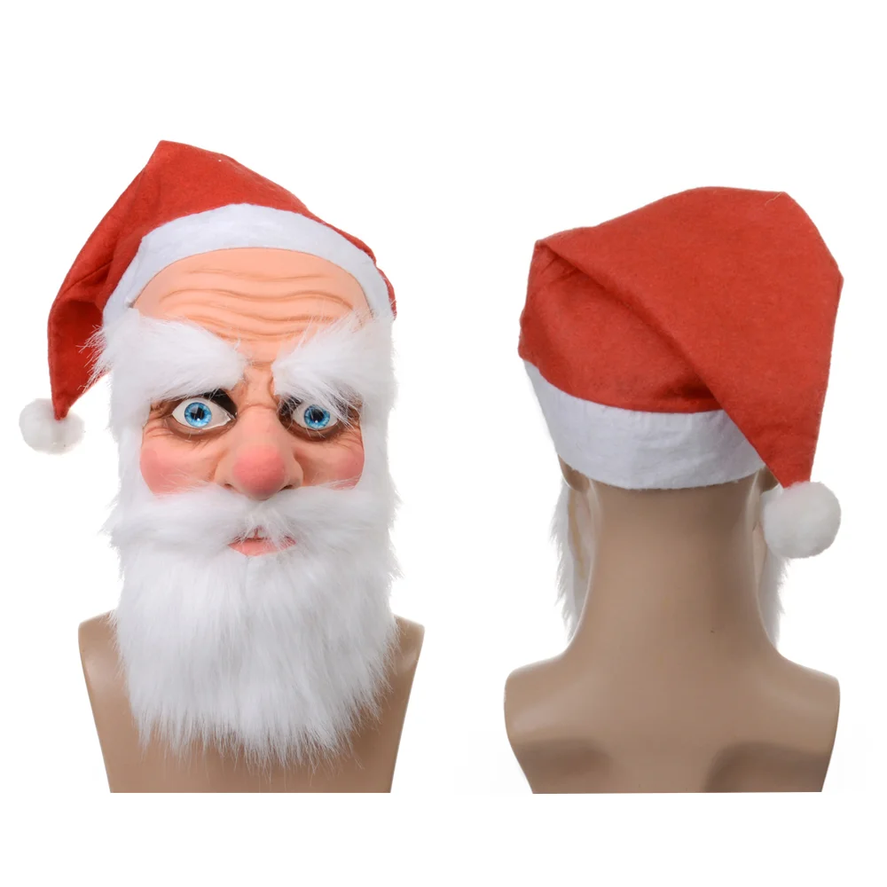 cheap t-worthy costume old man creative printed Santa Claus head realistic halloween party latex christmas face mask