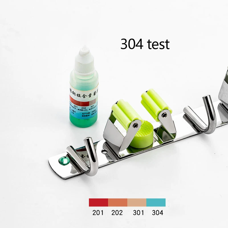 Stainless Steel Wall Mounted Mop Broom Holder  Organizer Non-Slip Screws or Self Adhesive Storage Rack Hangers