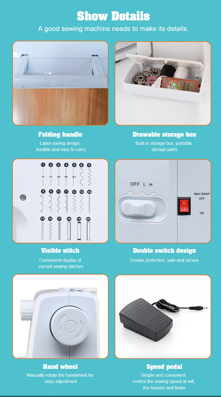 Newly FHSM-618 Household mini electric sewing machine maquinas de coser jeans