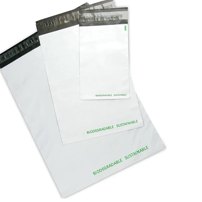 white compostable plastic postage bags custom printed wholesale