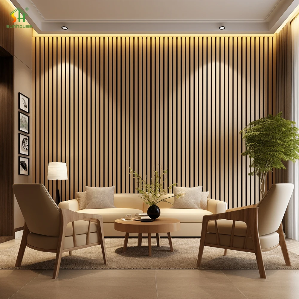 New Arrivals Wood Cladding Wall Slat Panel Noise Cancelling Acoustic Sound Insulation Wall Panel