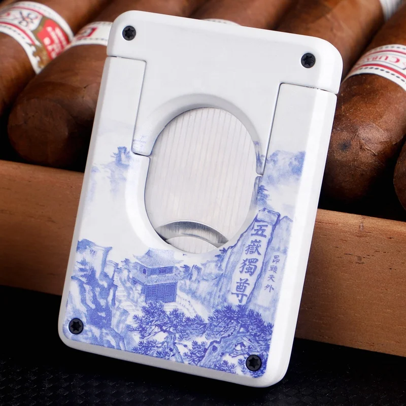Wholesale Chinese style custom logo table top Cigar cutter accesorios luxury set for easy cutting cigar