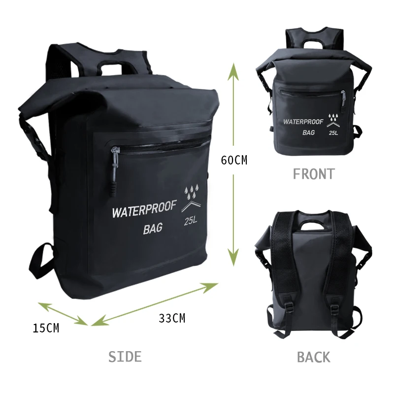 Polyester Waterproof Bag Single Shoulder Double Shoulder  20L PVC Waterproof Bucket Bag Light Drift Bag