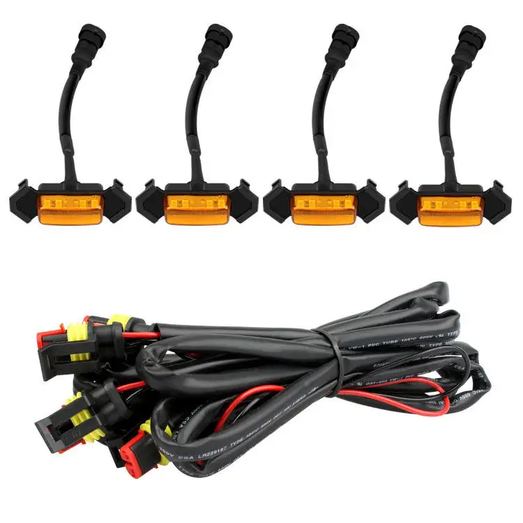 Car Accessories 4 PCS Front Hood Grille Amber Color Led Daytime Running Grille Light For Toyota Tacoma 2016 2017 2018 2019 2020