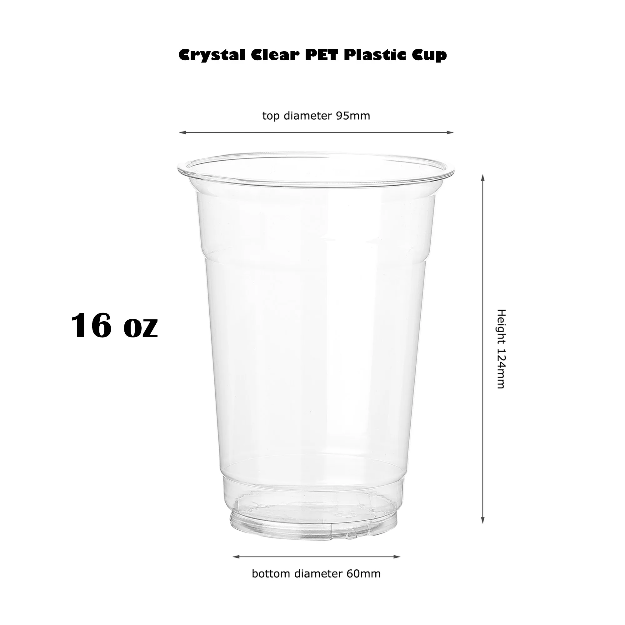 Amazon Best Seller Disposable Plastic Cup 16 oz PET Clear Plastic Cup for Cold Drink Beverage Juice Iced Drinks Water
