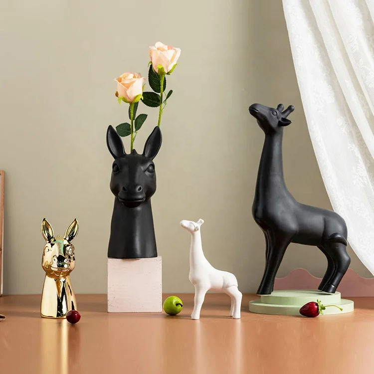 Креативные скандинавские вазы для собак украшения художественная ваза искусственная цветов цветочный плантатор дома гостиной стола статуя